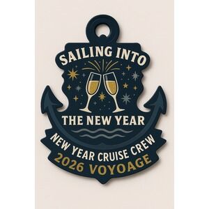 Sailing Into the New Year IMPROVED New Magnet 2026 Voyage Champagne Glass Anchor
